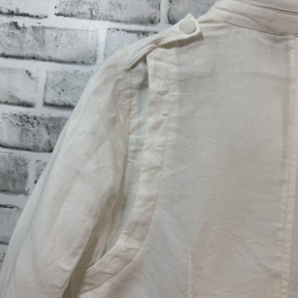 Talbots Women’s Grace Fit 100% Linen Full Zip Jacket w/Optional Hood Sz 14 White - Picture 12 of 16